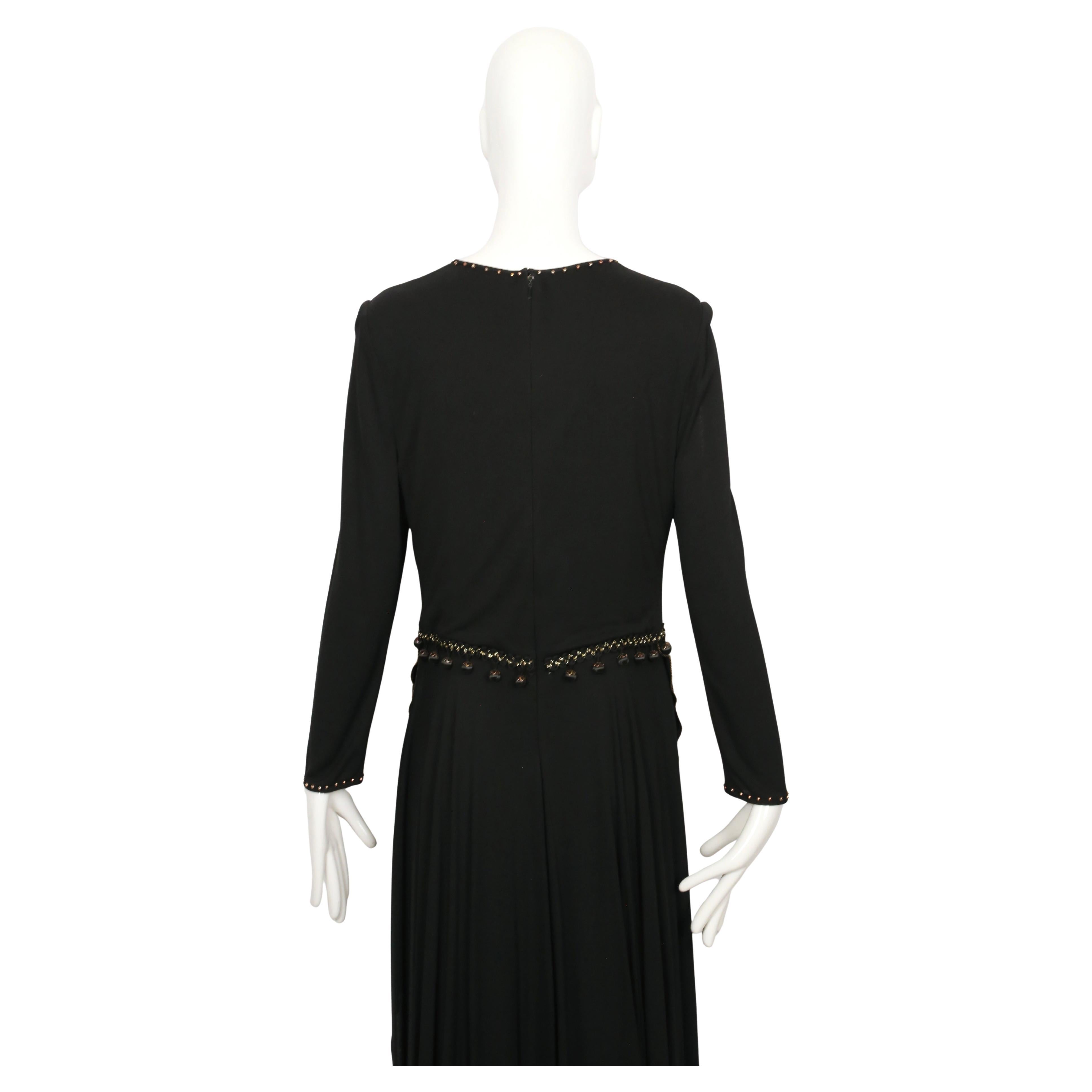 Robe noire peinte à la main et perlée de ZANDRA RHODES des années 1980 en vente 6