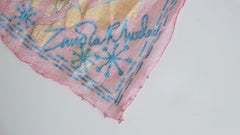 Zandra Rhodes 1980s Painted Pastel Silk Hanky