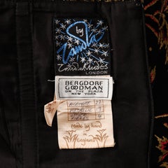 1980s Zandra Rhodes Vintage Screen-Printed Metallic Gold + Pink Black Silk Dress