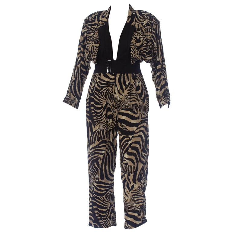 zebra print jumpsuit