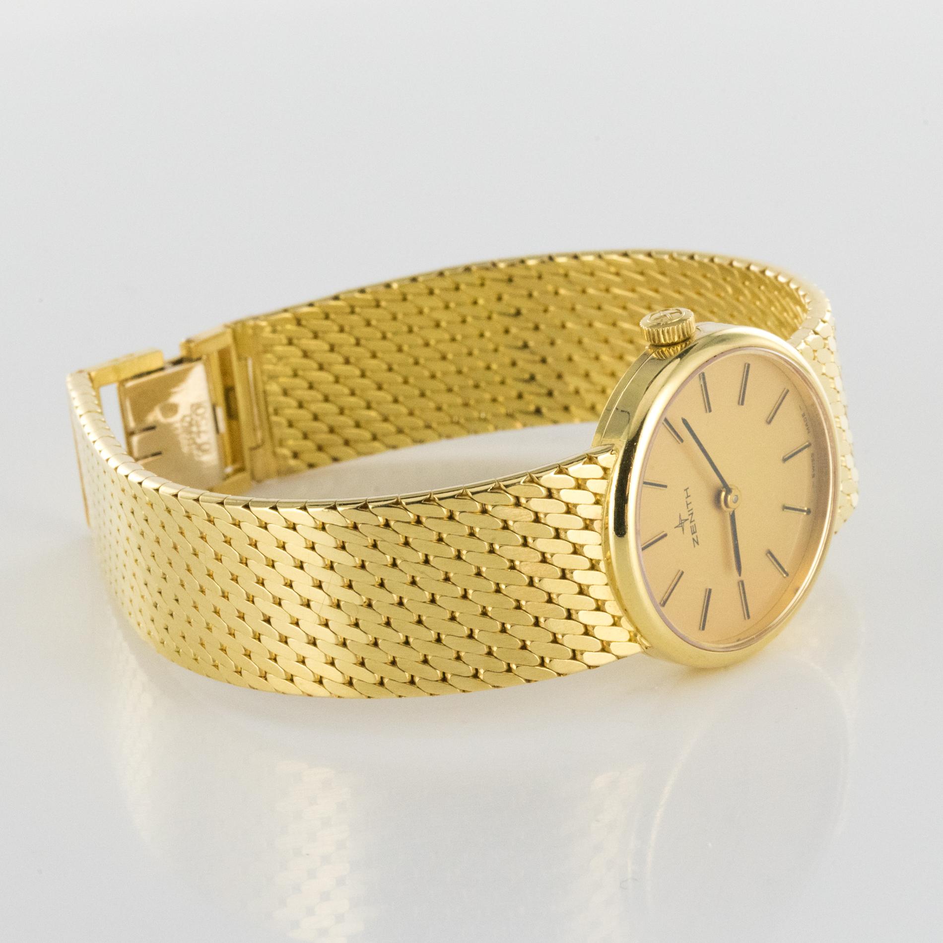 1980s Zenith 18 Karat Gold Ladies Mechanical Wristwatch 2