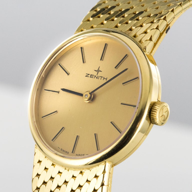 1980s Zenith 18 Karat Gold Ladies Mechanical Wristwatch at 1stDibs