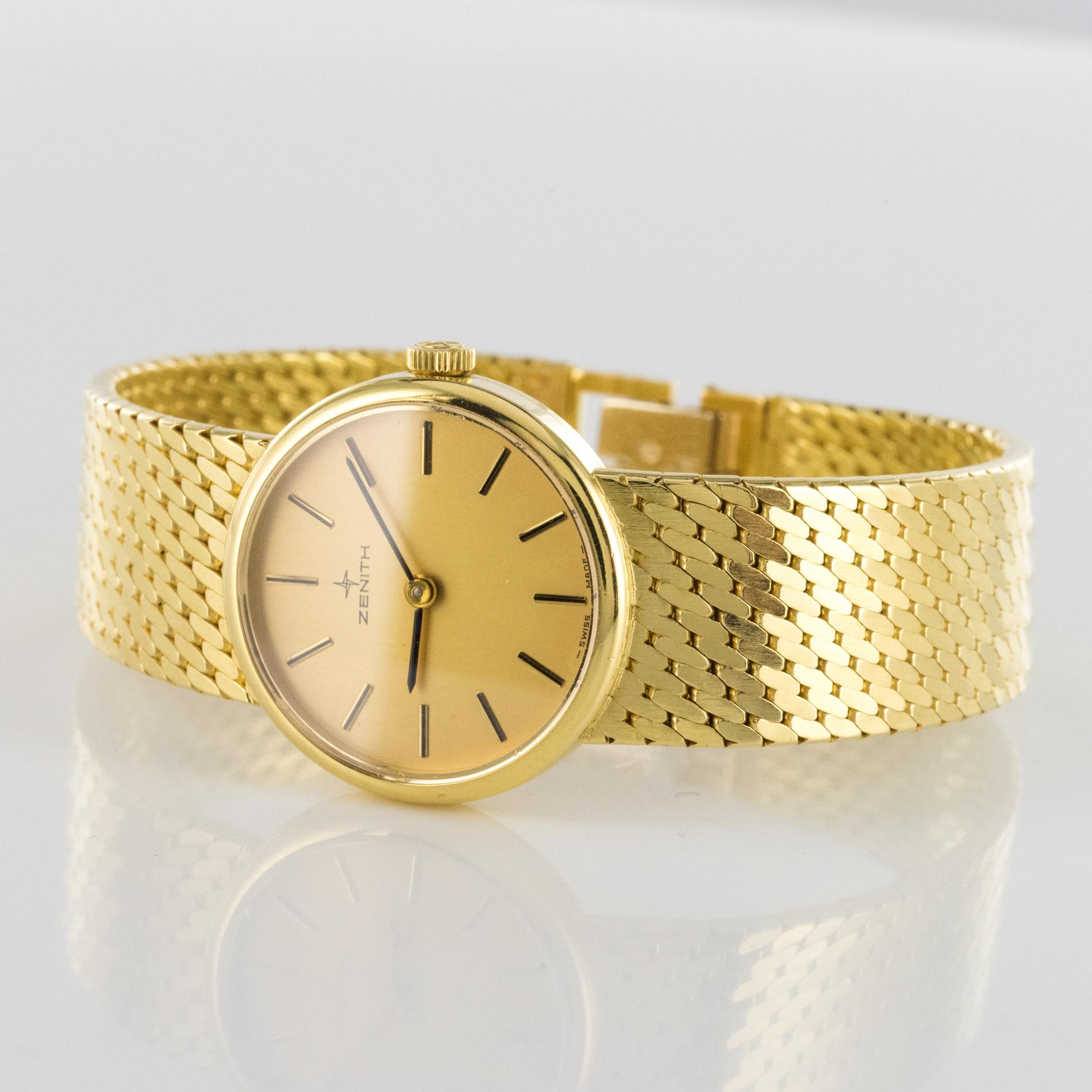 montre-bracelet mécanique pour femme en or 18 carats Zenith des années 1980 3