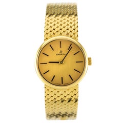 montre-bracelet mécanique pour femme en or 18 carats Zenith des années 1980