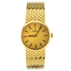 1980s Zenith 18 Karat Gold Ladies Mechanical Wristwatch