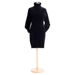 Retro 1980s Zuccoli velvet dress with batwing style sleeves