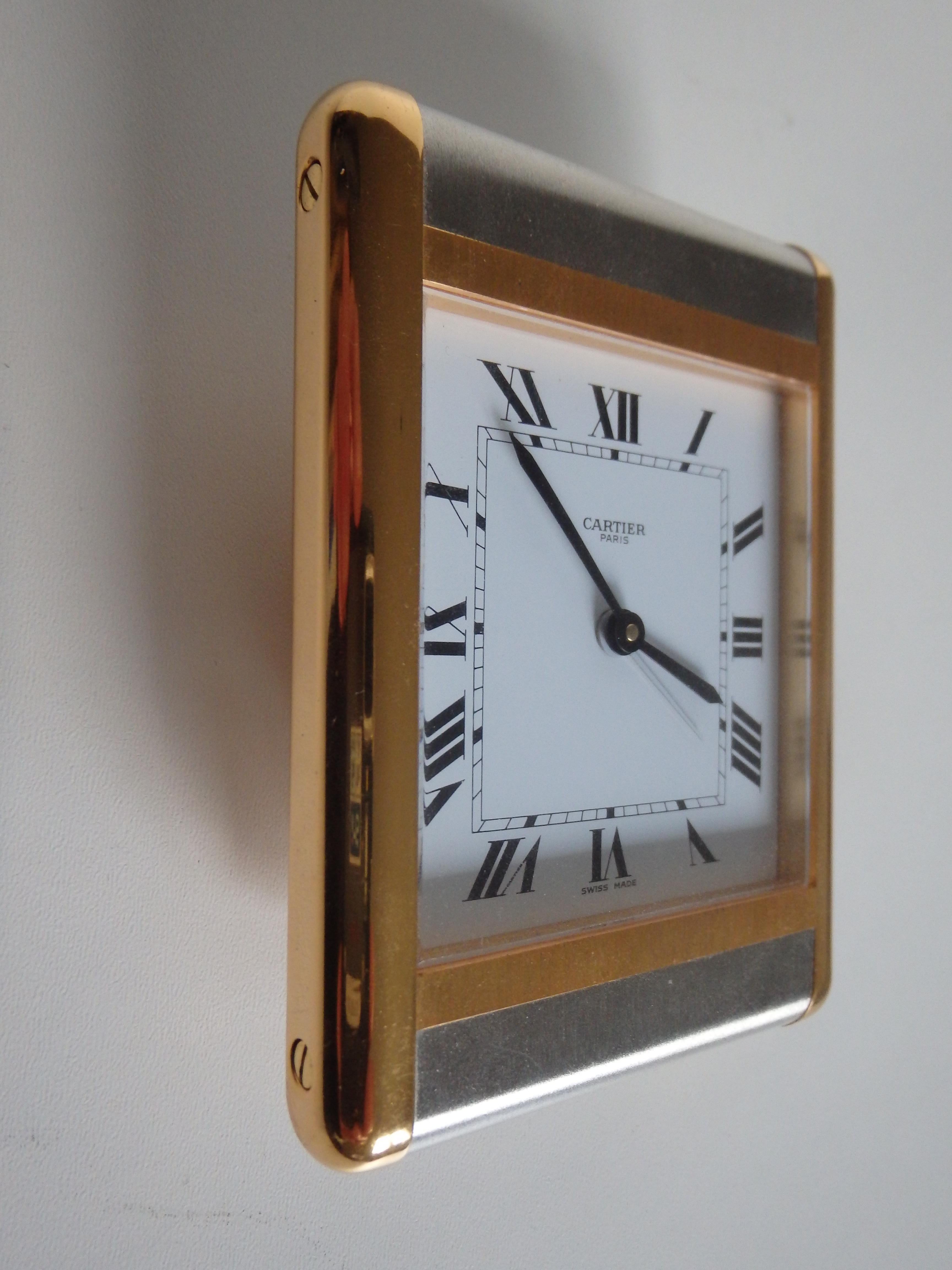 Modern 1980this CARTIER Tank table clock  For Sale