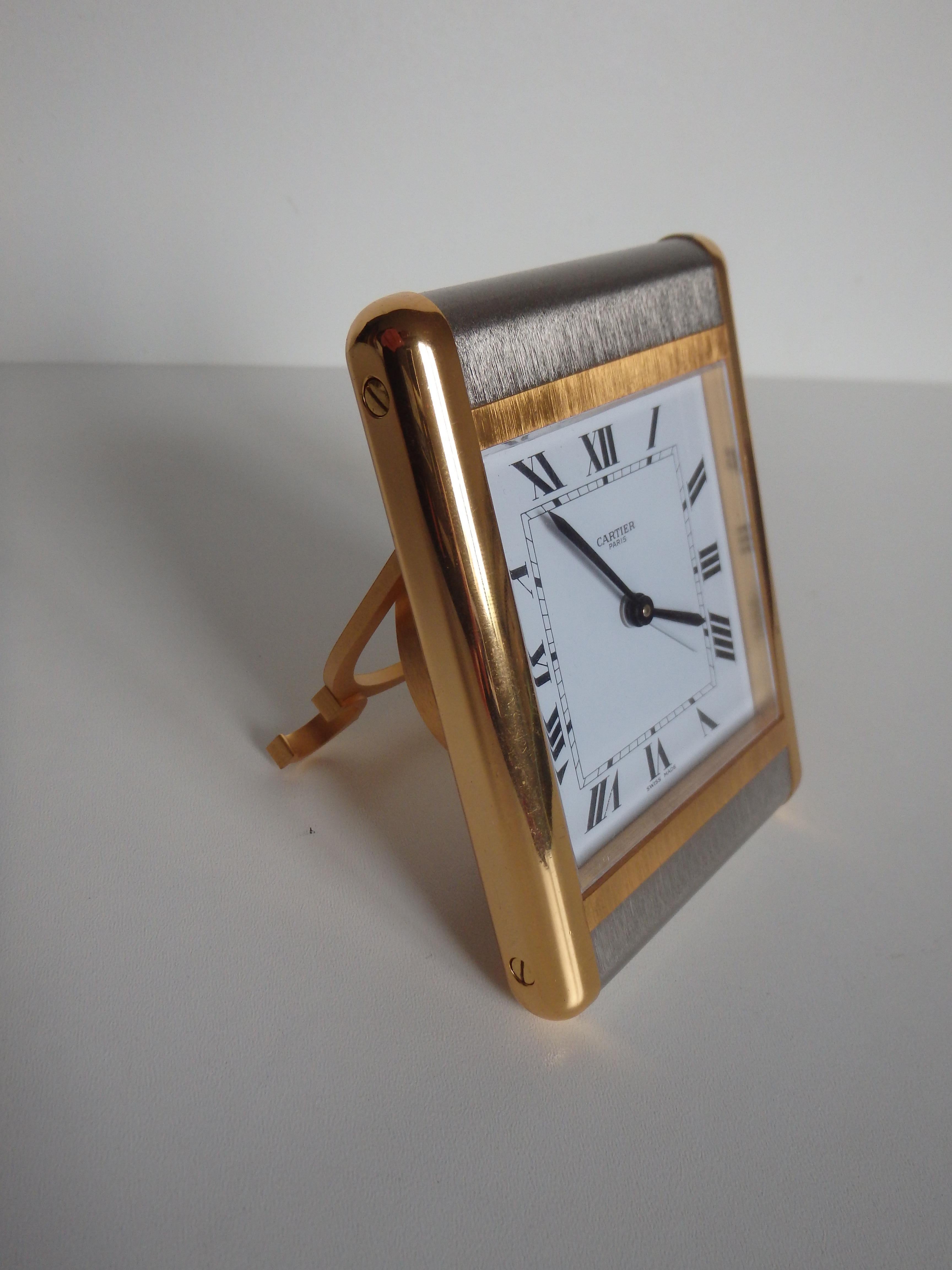 1980this CARTIER Tank table clock  In Good Condition For Sale In Weiningen, CH