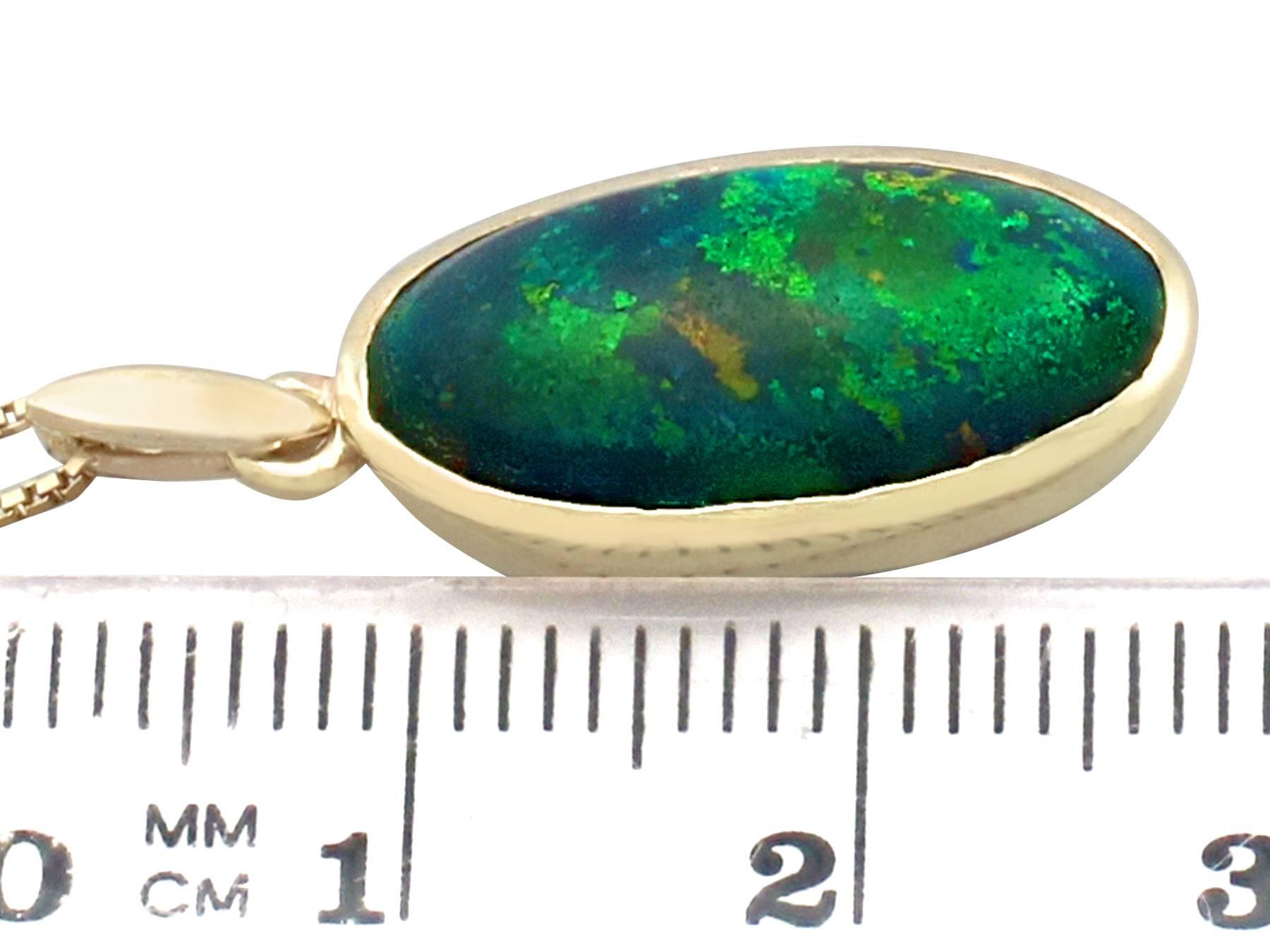 1981 3.82 Carat Black Opal and Yellow Gold Pendant (chain not included) 1