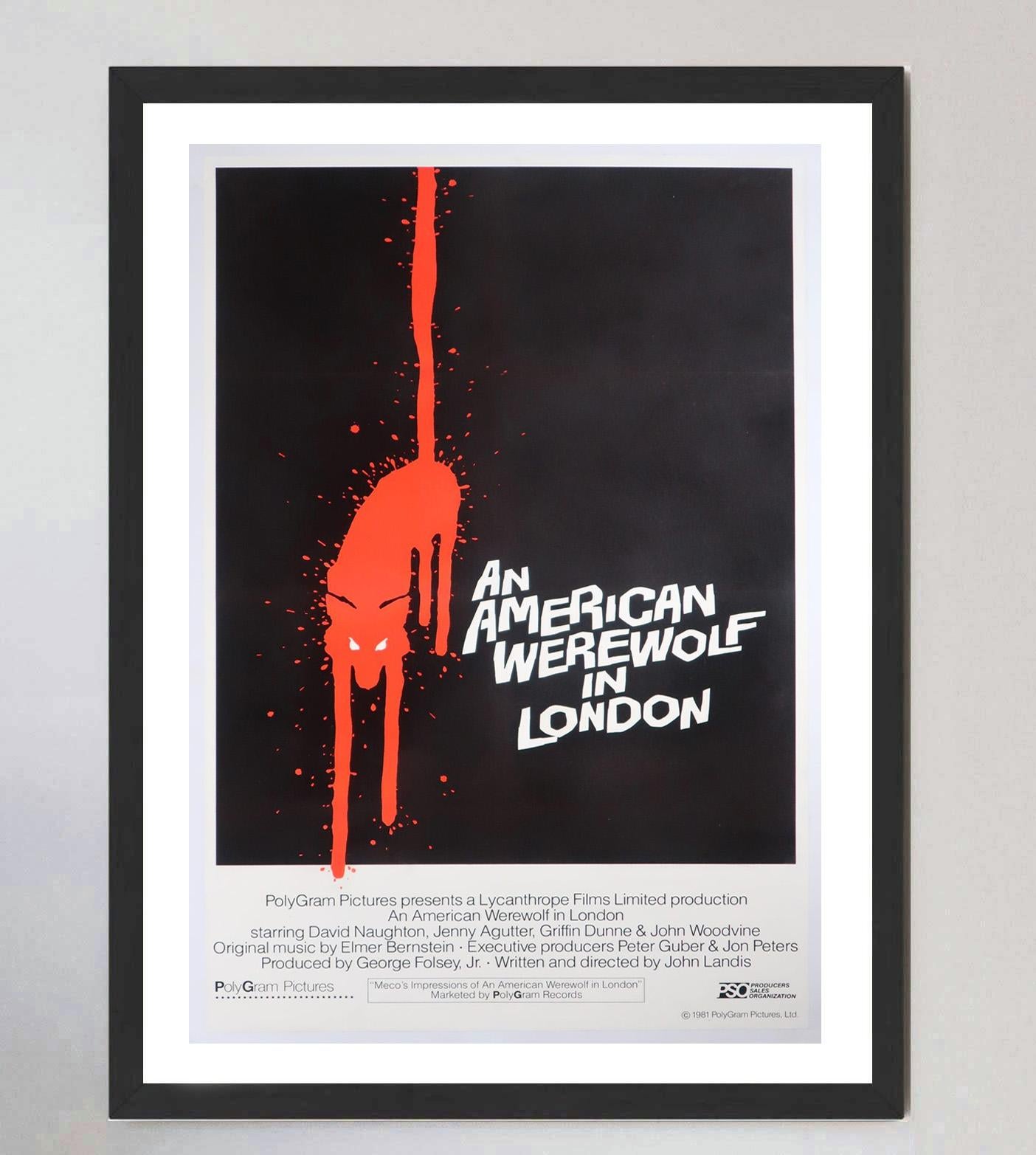 1981 Un hombre lobo americano en Londres Cartel Vintage Original finales del siglo XX en venta
