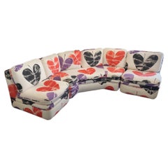 1981 Baker Furniture Whimsical Pattern Three-Piece Modular Sectional