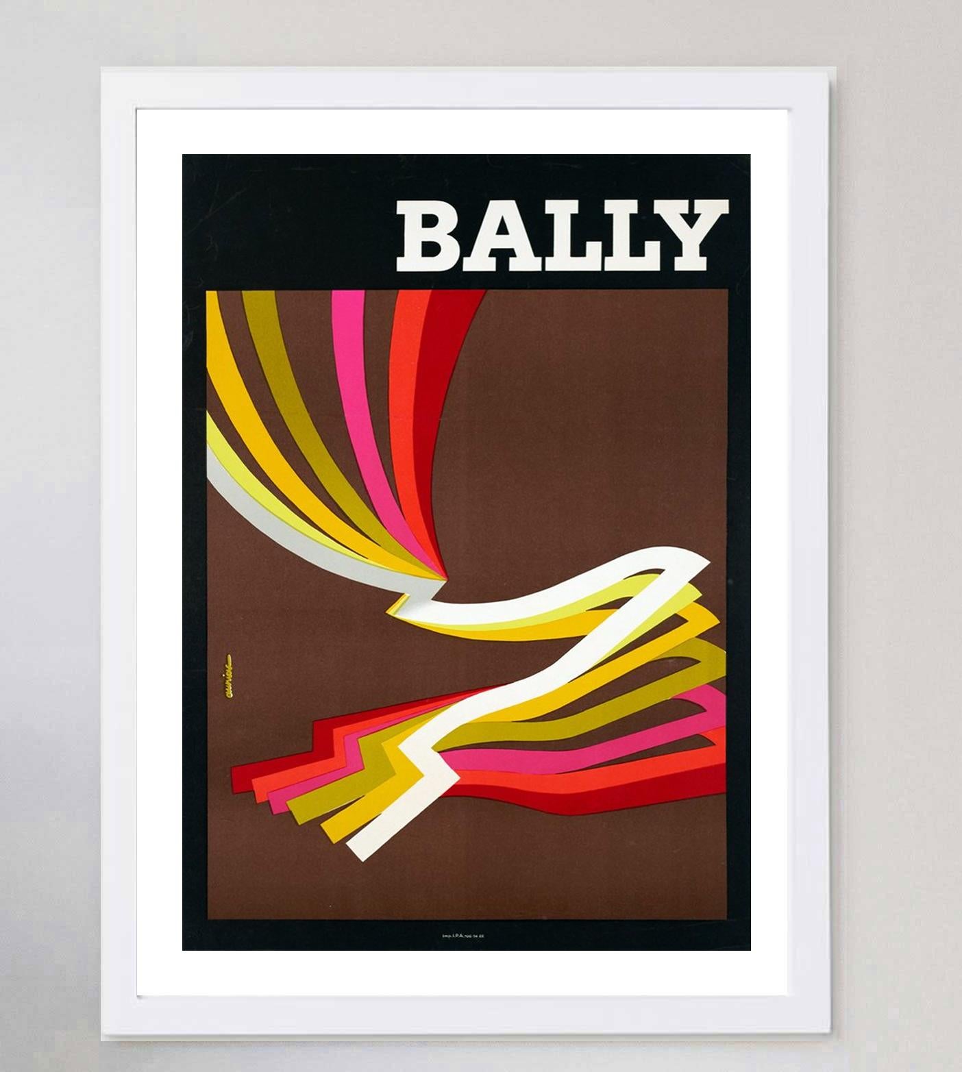 1981 Bally - Kinetic Man Original Vintage Poster In Good Condition For Sale In Winchester, GB