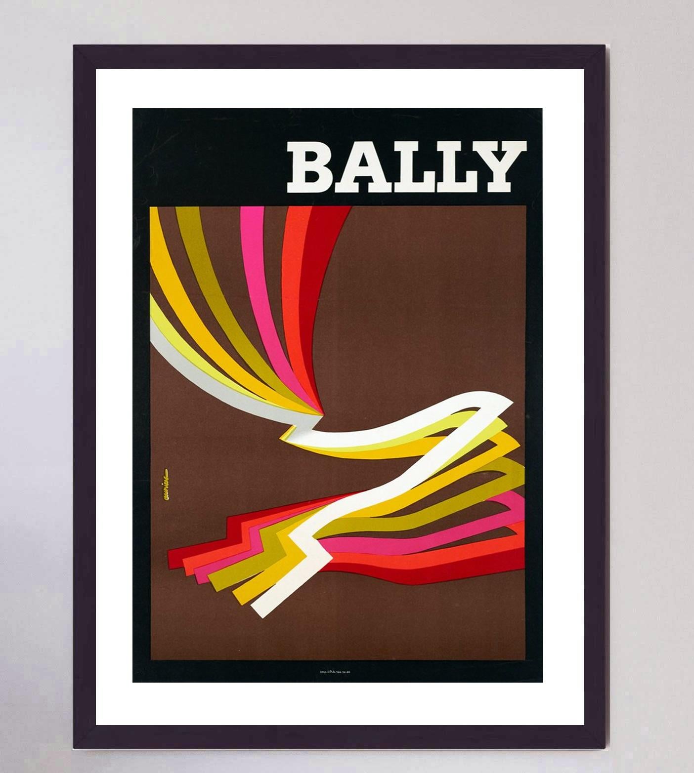 Late 20th Century 1981 Bally - Kinetic Man Original Vintage Poster For Sale