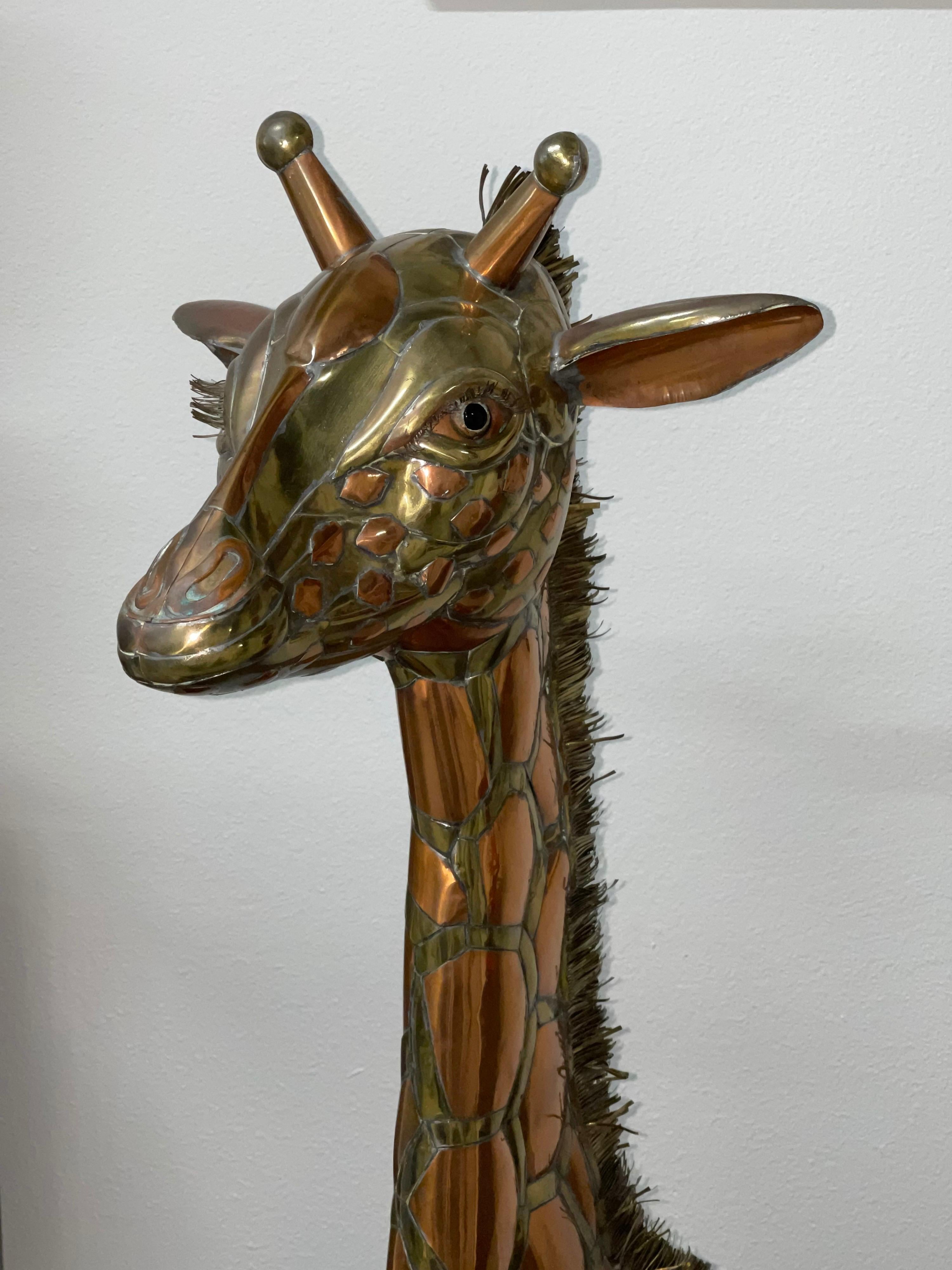 1981 Brass Copper Sergio Bustamante Life Size Giraffe 8
