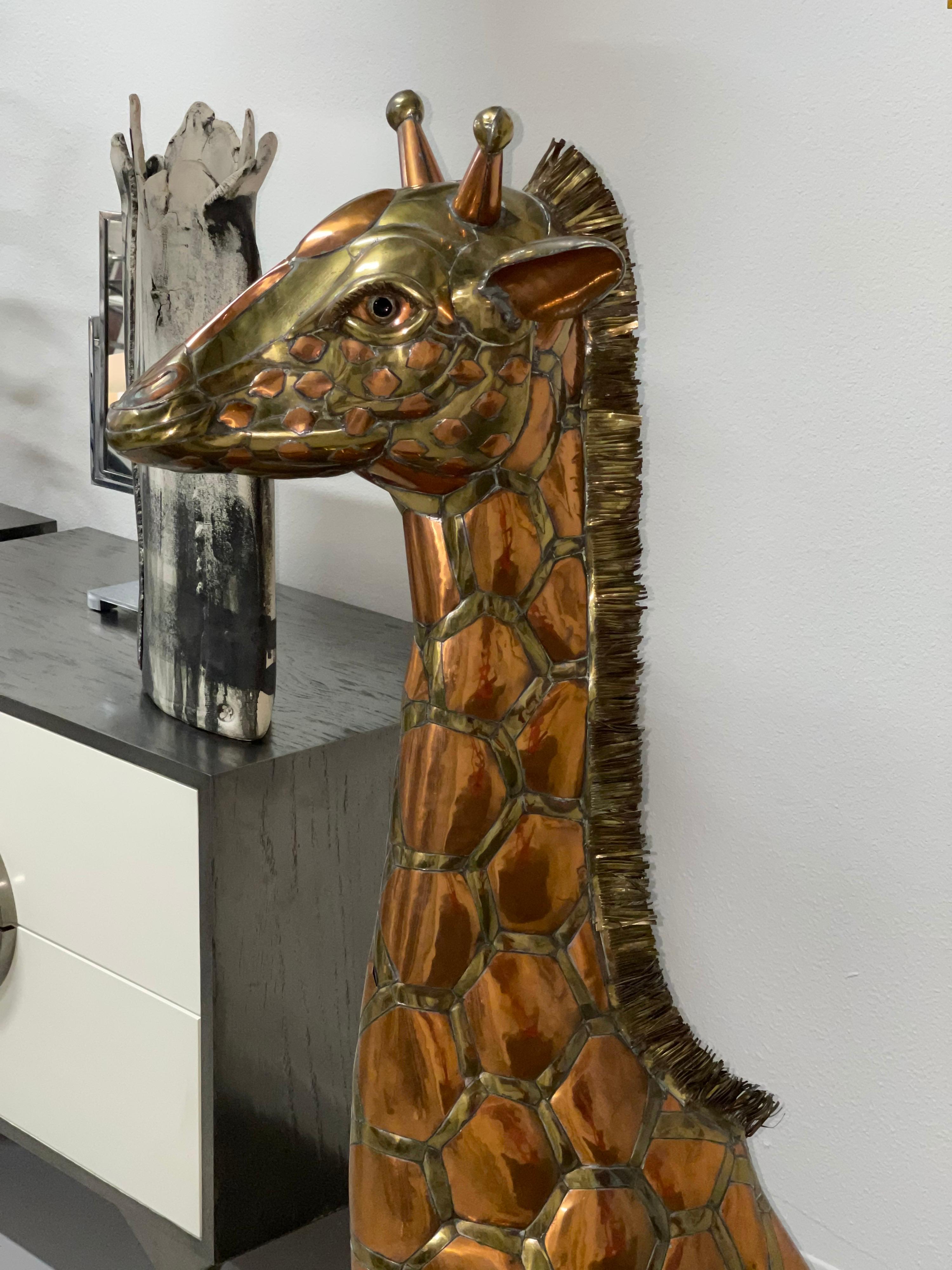 1981 Brass Copper Sergio Bustamante Life Size Giraffe 10