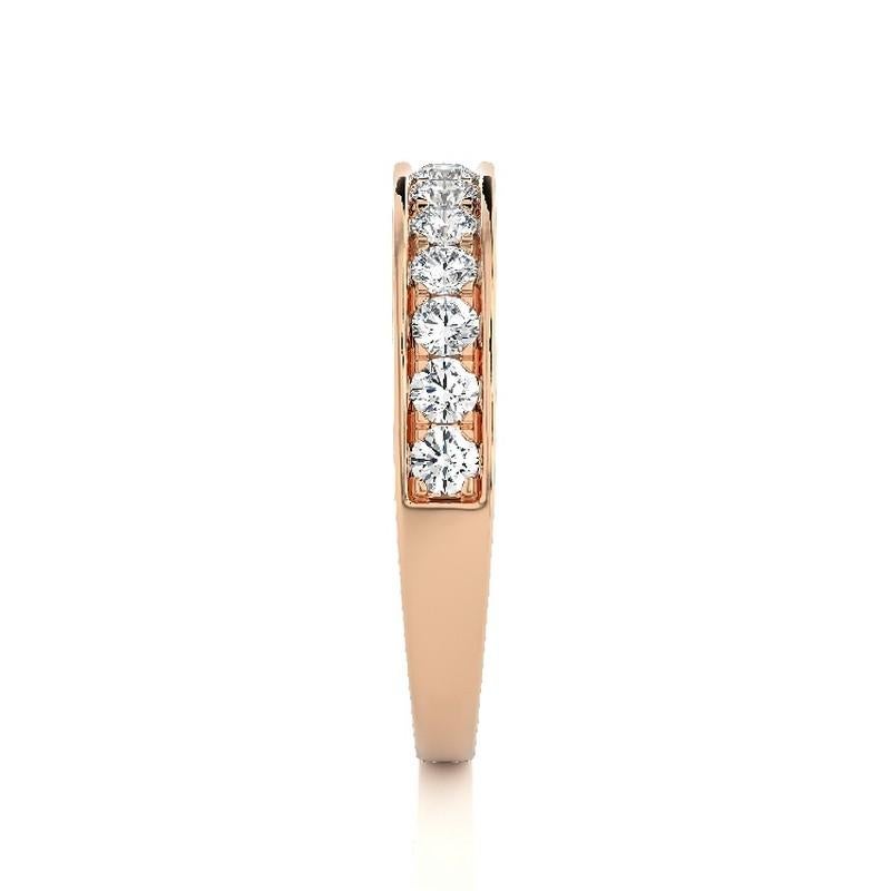 Round Cut 1981 Classic Collection: 0.4ct Diamond Wedding Band Ring in 14K Rose Gold For Sale