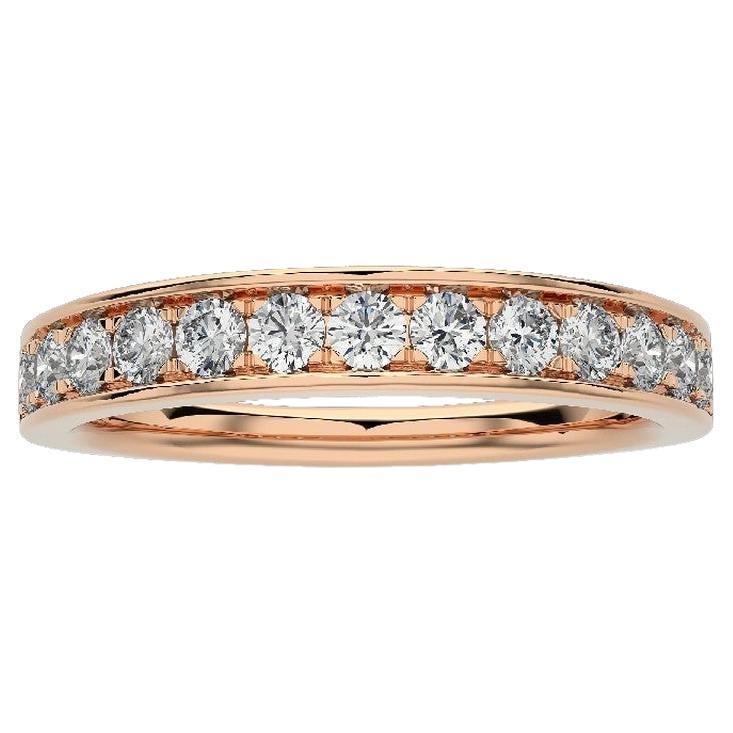 1981 Classic Collection: 0.4ct Diamond Wedding Band Ring in 14K Rose Gold For Sale