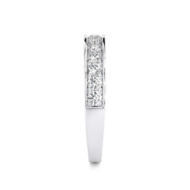 Round Cut 1981 Classic Collection: 0.4ct Diamond Wedding Band Ring in 14K White Gold For Sale