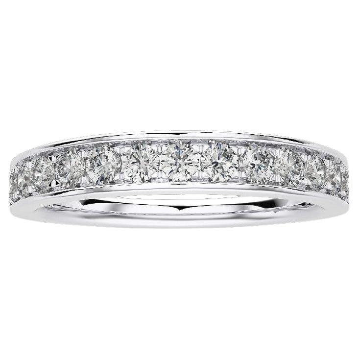 1981 Classic Collection: 0.4ct Diamond Wedding Band Ring in 14K White Gold For Sale