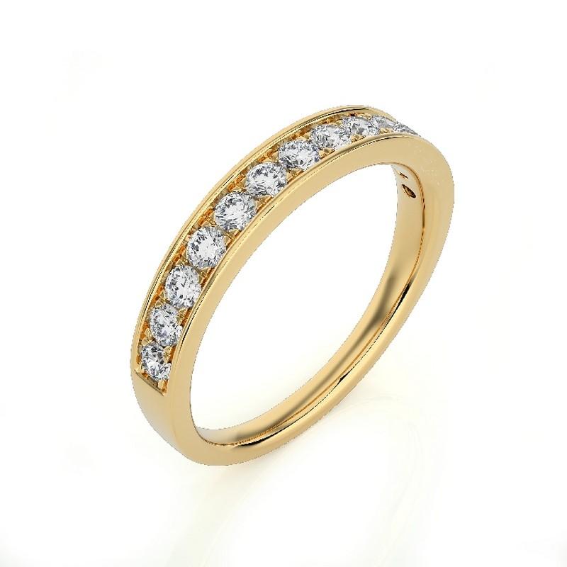 Diamond Total Carat Weight: This elegant 1981 Classic Collection wedding ring features a total carat weight of 0.4 carats, showcasing 13 excellent round diamonds that add a touch of sparkle and sophistication.

Gold Setting: Crafted with precision
