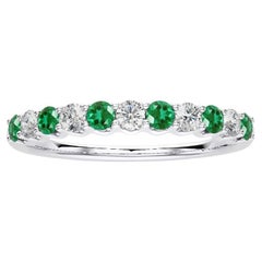 1981 Classic Collection Ring : 0.22ct Diamond et 0.3ct Emerald en or blanc 14K