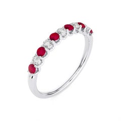 1981 Classic Collection Ring: 0.22ct Diamonds and 0.36ct Rubie in 14K White Gold