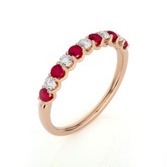 1981 Classic Collection Ring: 0.22ct Diamonds and 0.36ct Rubies in 18K Rose Gold