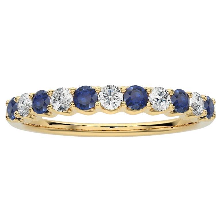 1981 Classic Collection Ring: 0.2ct Diamond & 0.36ct sapphire in 14K Yellow Gold For Sale