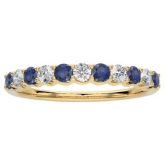 1981 Classic Collection Ring : 0,2 ct de diamant et 0,36 ct de saphir en or jaune 14K