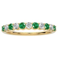 1981 Classic Collection Ring: 0.2ct Diamond and 0.3ct Emerald in 14K Yellow Gold
