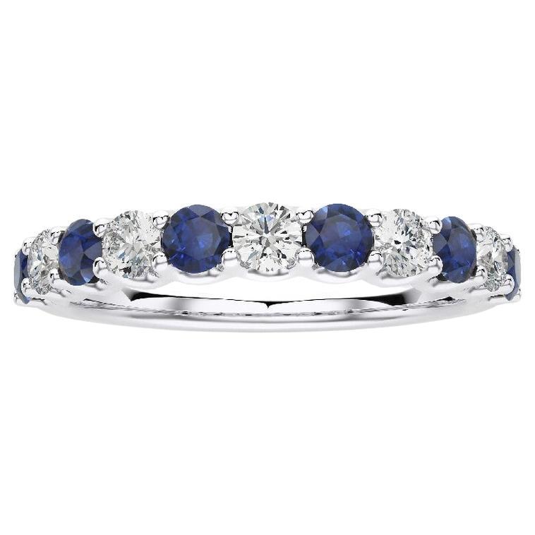 1981 Classic Collection Ring: 0.33ct Diamond & 0.5ct Sapphire in 14K White Gold For Sale