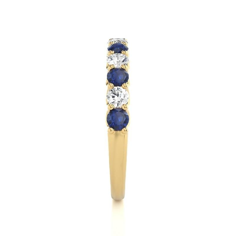 Round Cut 1981 Classic Collection Ring: 0.33ct Diamond & 0.5ct Sapphire in 18K Yellow Gold For Sale