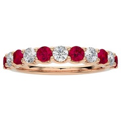 1981 Classic Collection Ring: 0.33ct Diamonds and 0.5ct Rubies in 14K Rose Gold