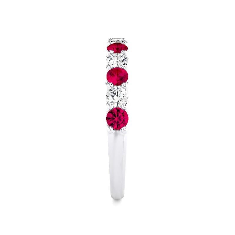 Round Cut 1981 Classic Collection Ring: 0.33ct Diamonds and 0.5ct Ruby in 14K White Gold For Sale
