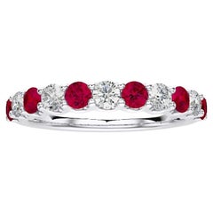 1981 Classic Collection Ring: 0.33ct Diamonds and 0.5ct Ruby in 14K White Gold