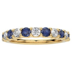 1981 Classic Collection Ring: 0.45Ct Diamond & 0.7Ct Sapphire in 14K Yellow Gold