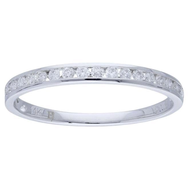 1981 Classic Collection Wedding  Band Ring: 0.25 Ct Diamonds in 14K White Gold For Sale