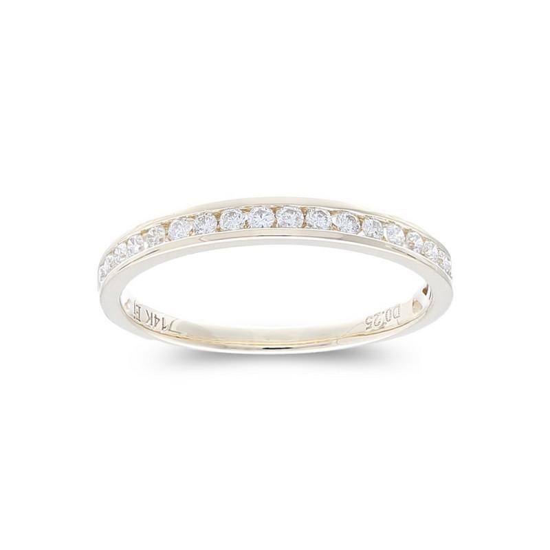 Modern 1981 Classic Collection Wedding Band Ring: 0.25 Ct Diamonds in 14K Yellow Gold For Sale