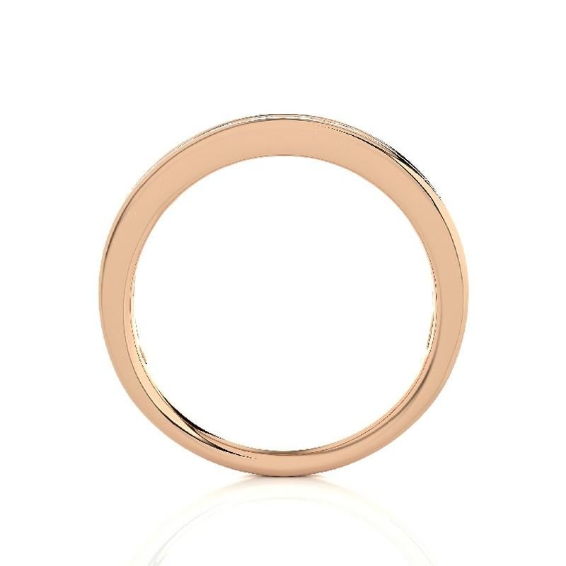 Modern 1981 Classic Collection Wedding Band Ring: 0.5 Ct Diamonds in 14K Rose Gold For Sale