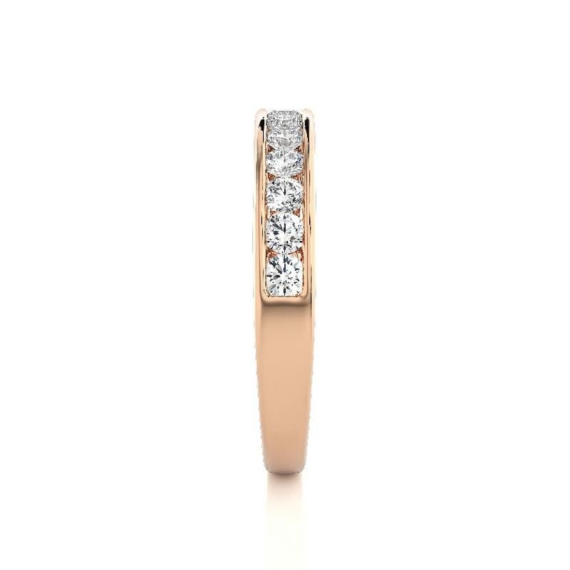 Round Cut 1981 Classic Collection Wedding Band Ring: 0.5 Ct Diamonds in 14K Rose Gold For Sale
