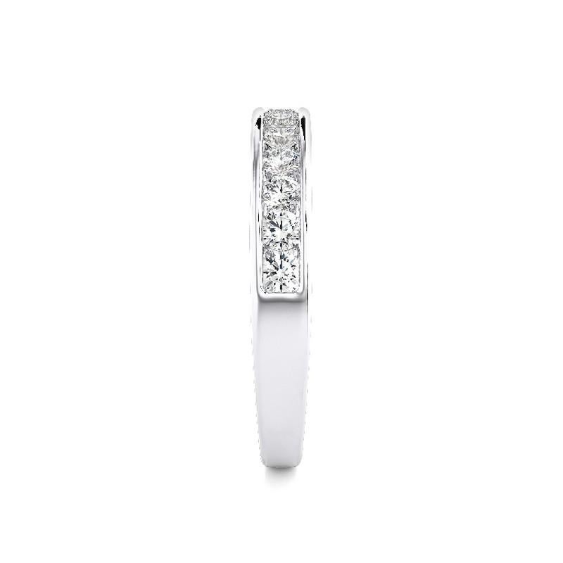 Round Cut 1981 Classic Collection Wedding  Band Ring: 0.5 Ct Diamonds in 14K White Gold For Sale