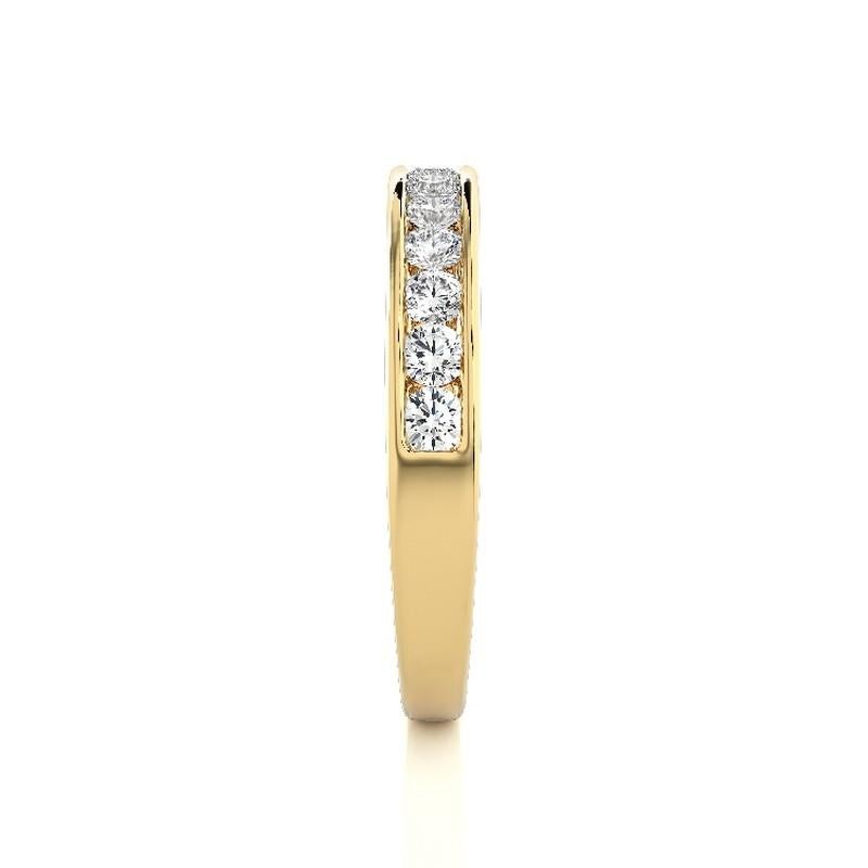 Round Cut 1981 Classic Collection Wedding Band Ring: 0.5 Ct Diamonds in 14K Yellow Gold For Sale