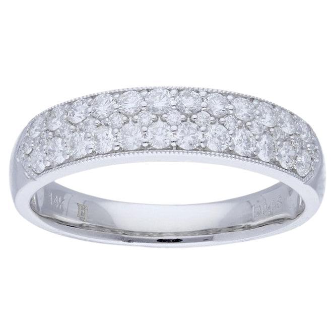 1981 Classic Collection Wedding  Band Ring: 0.6 Carat Diamonds in 14K White Gold For Sale