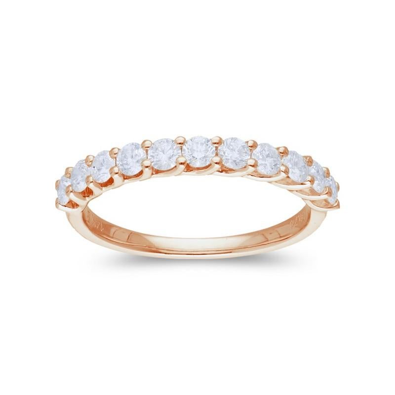 Modern 1981 Classic Collection Wedding Band Ring: 0.72 Carat Diamonds in 14K Rose Gold For Sale