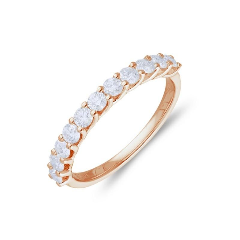 Round Cut 1981 Classic Collection Wedding Band Ring: 0.72 Carat Diamonds in 14K Rose Gold For Sale