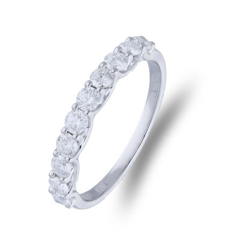Modern 1981 Classic Collection Wedding Band Ring: 0.73 Carat Diamonds in 14K White Gold For Sale