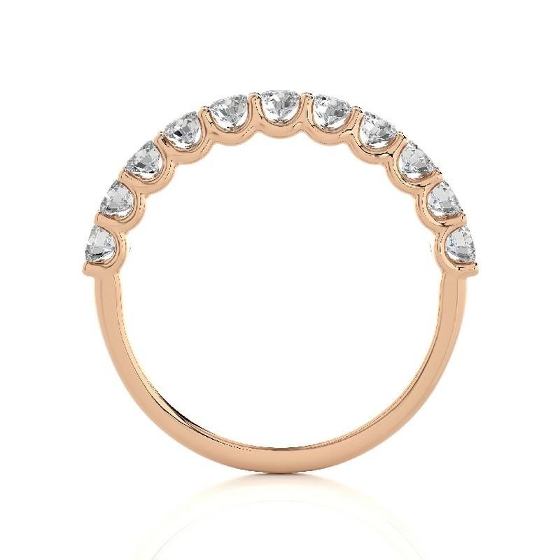 Modern 1981 Classic Collection Wedding Band Ring: 0.8 Carat Diamonds in 14K Rose Gold For Sale