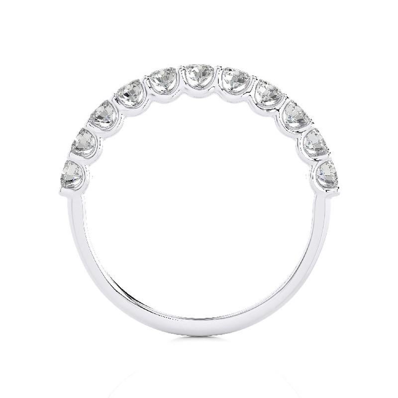Modern 1981 Classic Collection Wedding Band Ring: 0.8 Carat Diamonds in 14K White Gold For Sale