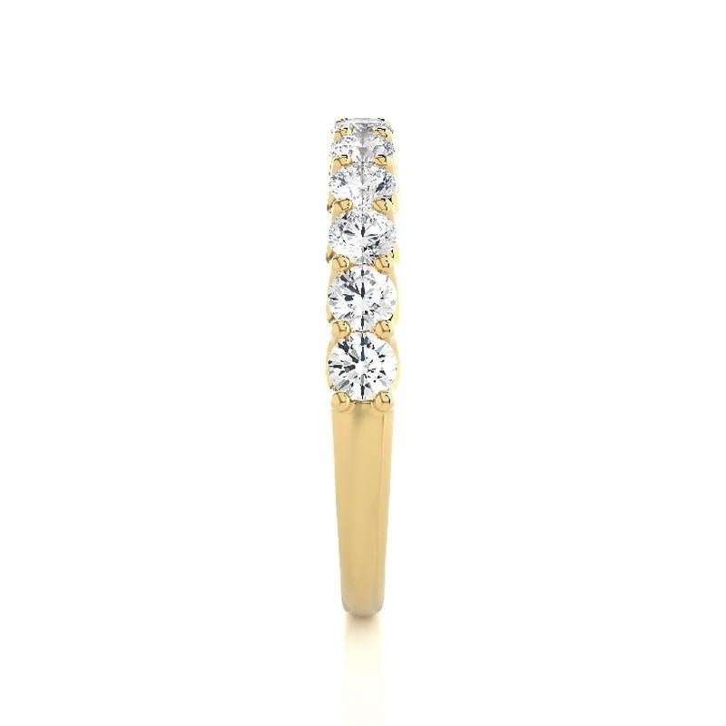 Round Cut 1981 Classic Collection Wedding Band Ring: 0.8 Carat Diamonds in 14K Yellow Gold For Sale