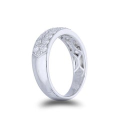 1981 Classic Collection Wedding  Band Ring: 0.85 Ct Diamonds in 14K White Gold
